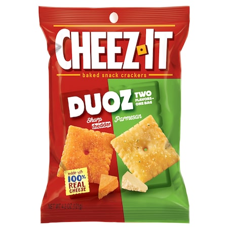 Cheez-It Cheez-It Duoz Sharp Cheddar/Parmesan Crackers 4.75 oz Pegged 24100-55728